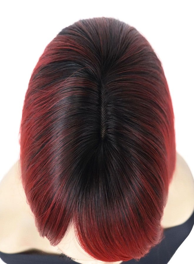 GNIMEGIL Two Tone Red and Black Wigs for Women 26 inch Long Straight Synthetic Wig Drag Queen Roleplay Cosplay Goth Wig Halloween Costume Party - Image 5